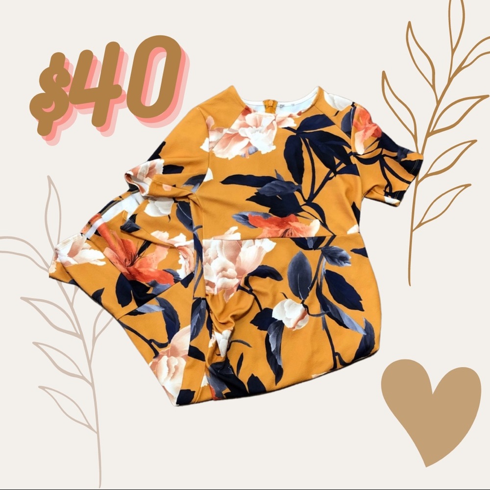 ASOS Maternity Dress Yellow and Navy